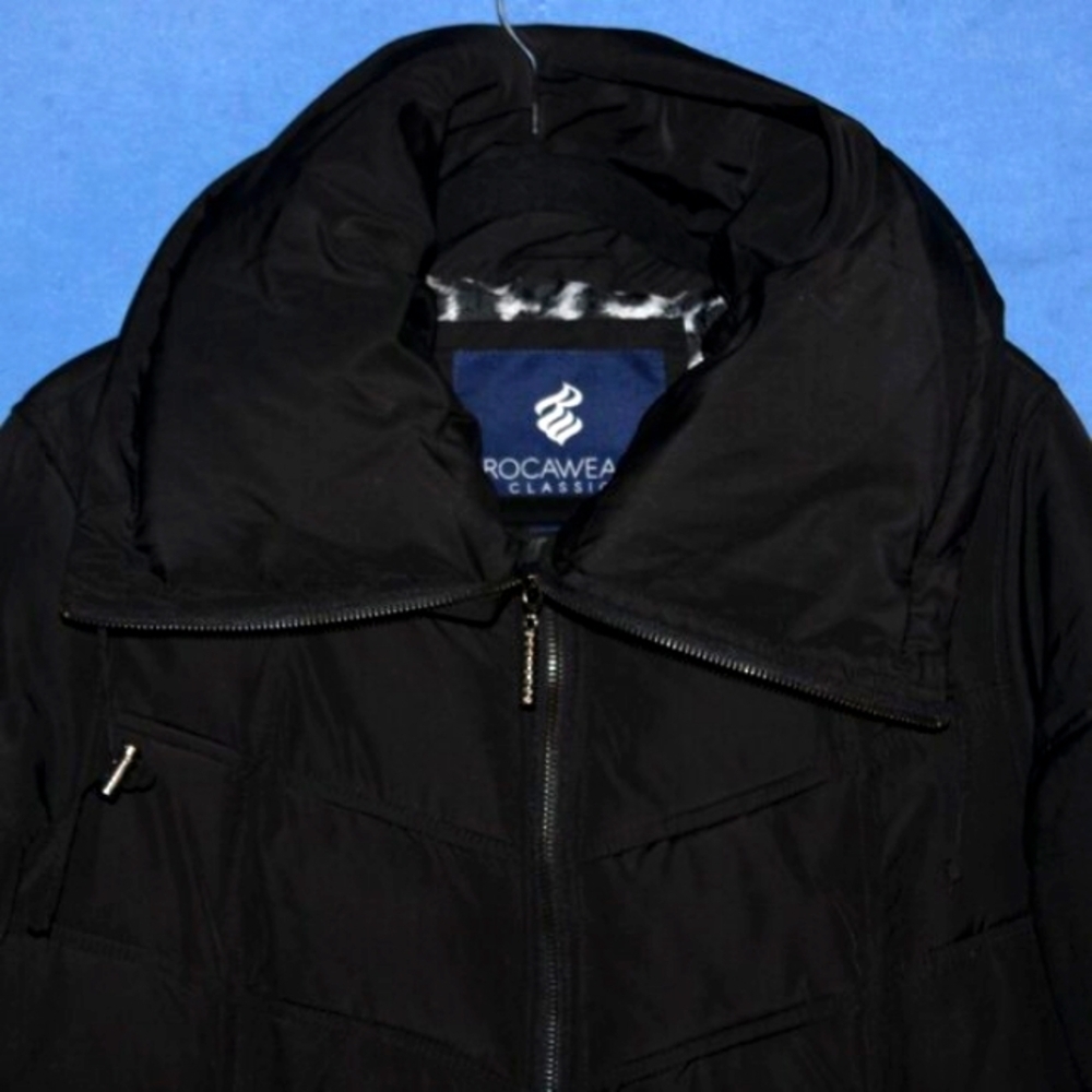 Rocawear Classic Puffer Jacket Black - Leopard Print Lining - Picture 5 of 9